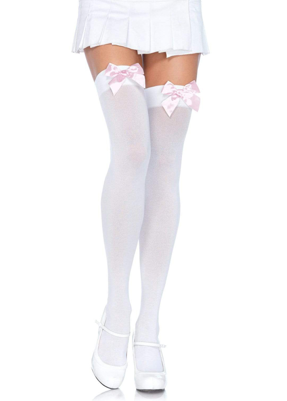 costume-accessories-hosiery-leg-avenue-kay-opaque-thigh-highs-nylon-white-with-pink-bow-6255