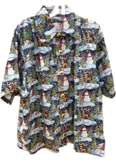 santa_claus_vests_shirts_sale_custom/snowman_reindeeer_christmas_tree_print_material_short_sleeve_shirt