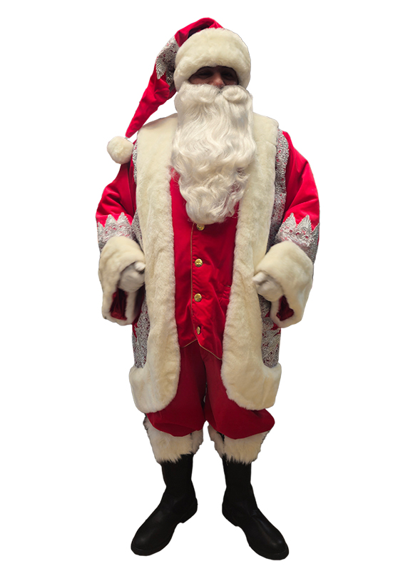 santa-claus-professional-wardrobe-cardinal-red-continental-coat-silver-trim-special-lining-front