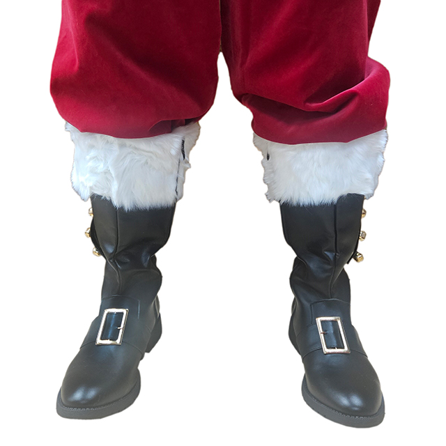 santa-claus-accessories-boots-with-attached-fur-bells-buckles-front